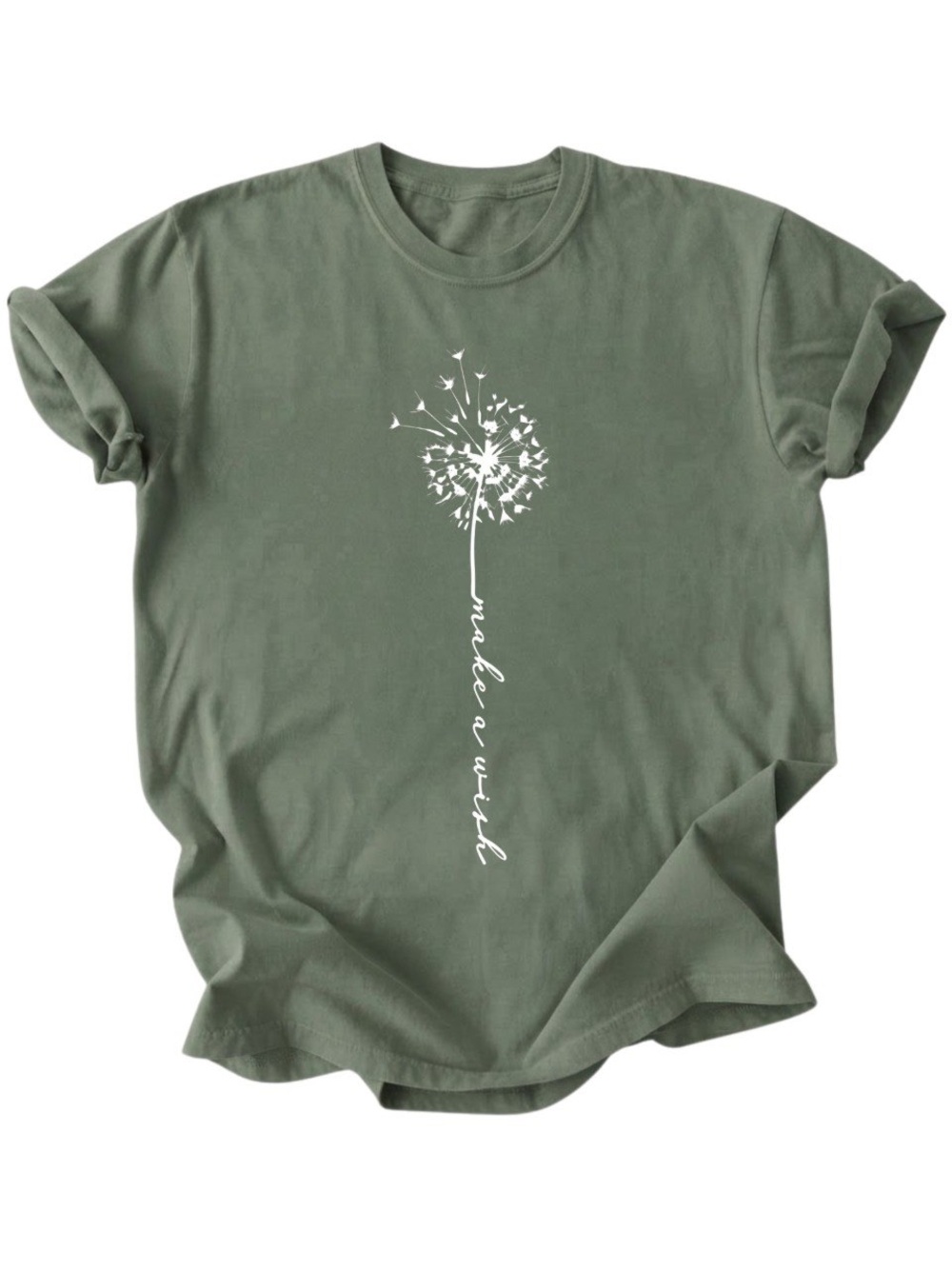 Make A Wish Dandelion Flower Graphic Gildan T-Shirt
